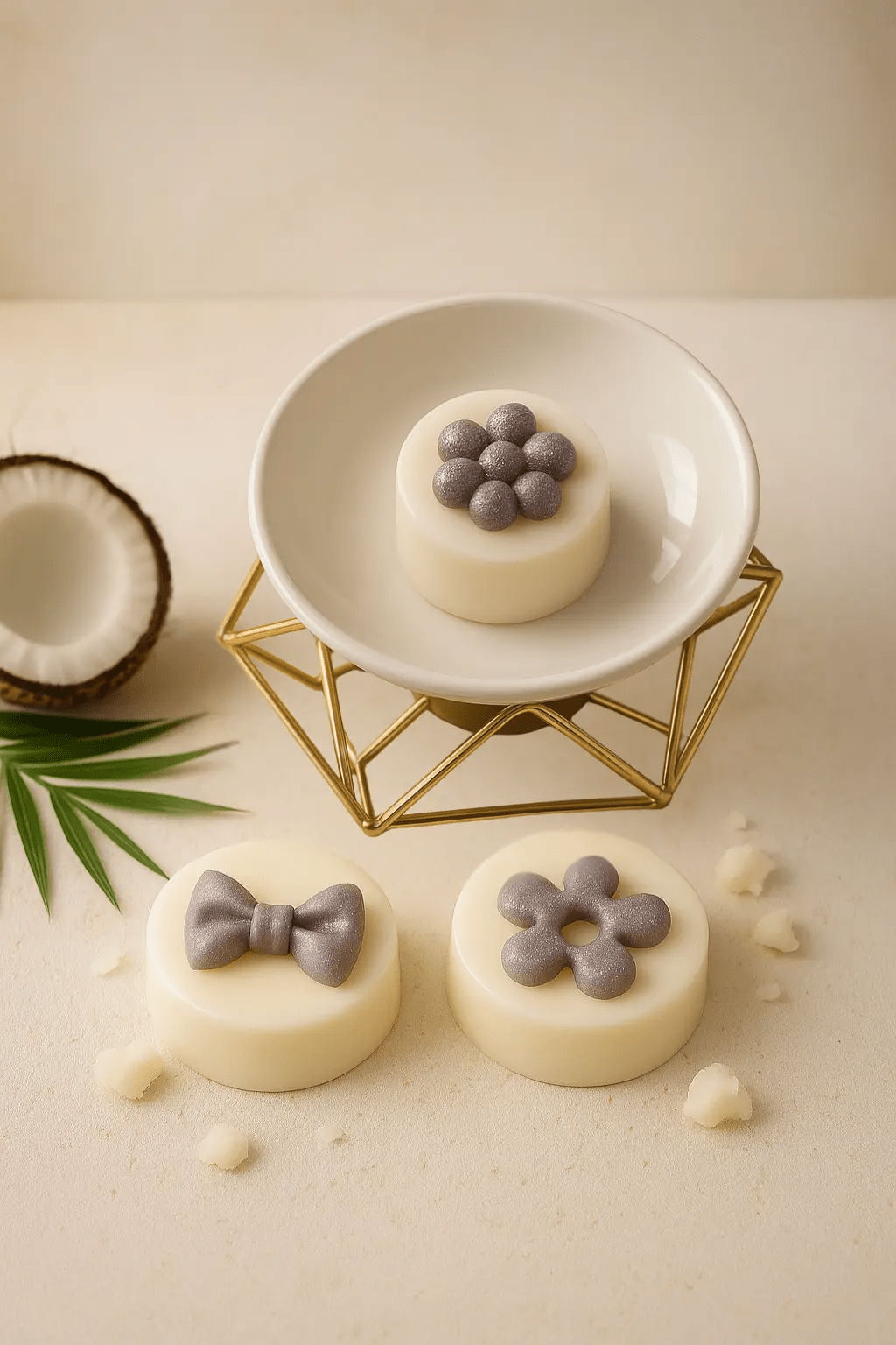 Fondant Parfumé Noix de Coco Exotique - Cire d'Olive 20g fabrication française artisanale - A&B Créations